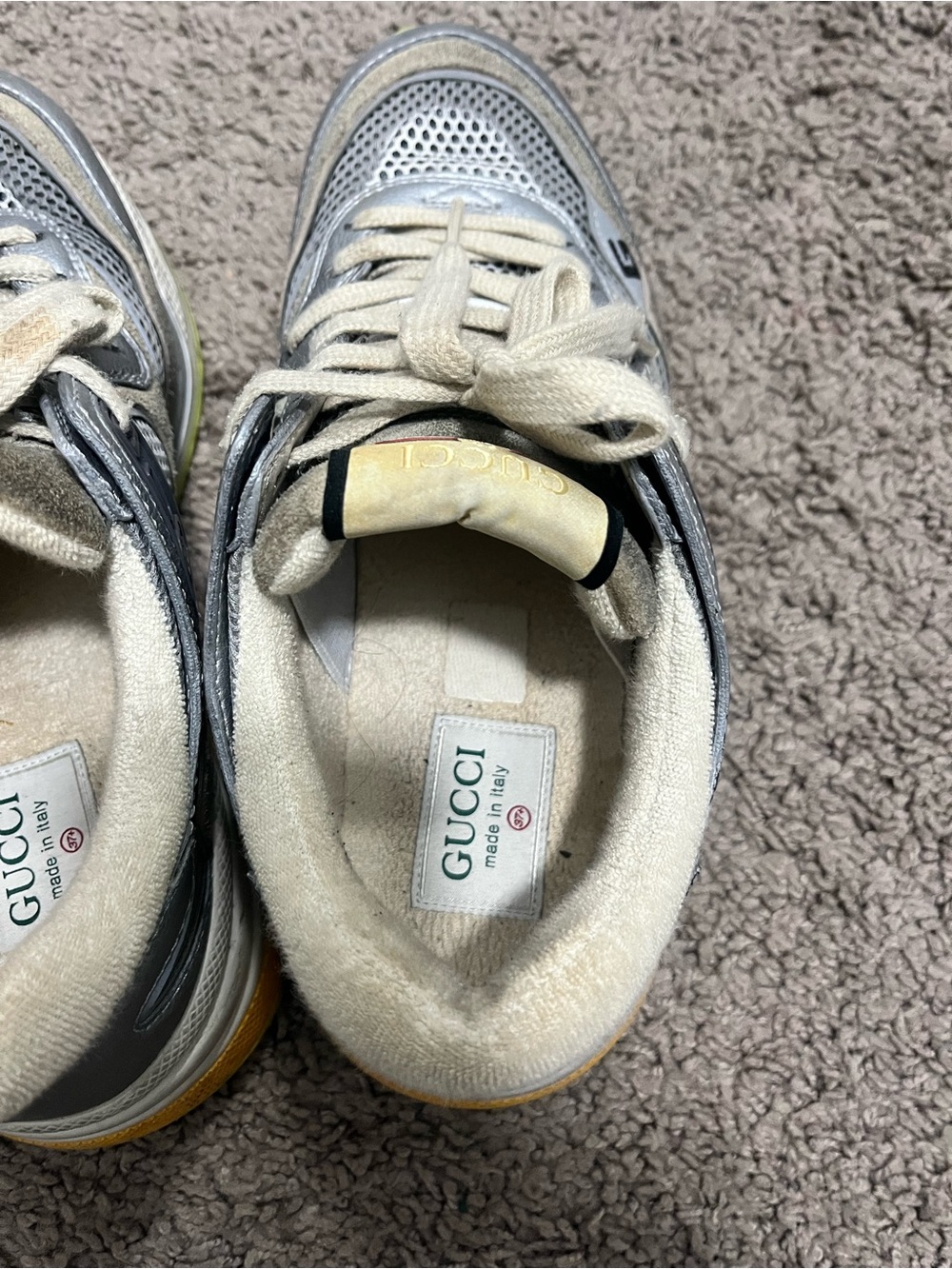 Gucci Ultrapace Silver Metallic Sneakers - Picture 4 of 16